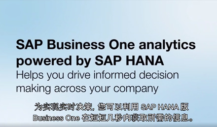 SAP Business One HANA讓您的決策更簡單、準(zhǔn)確